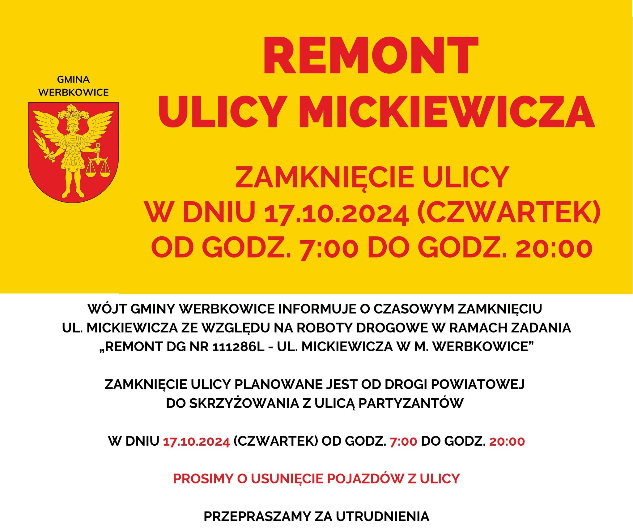 Remont DG nr 111286L - ul. Mickiewicza